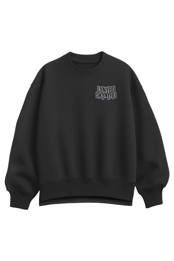 - Biker Faux Patch - Women's Oversized Fleece Crew Sweatshirt