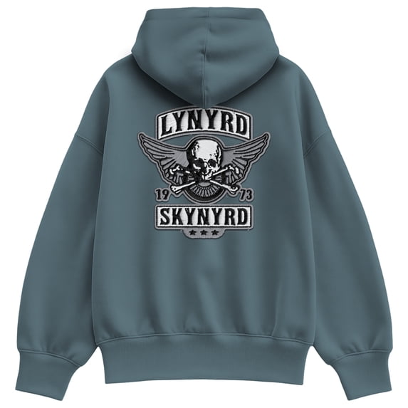 Lynyrd Skynyrd - Biker Faux Patch - Women's Oversized Fleece Hoodie Sweatshirt