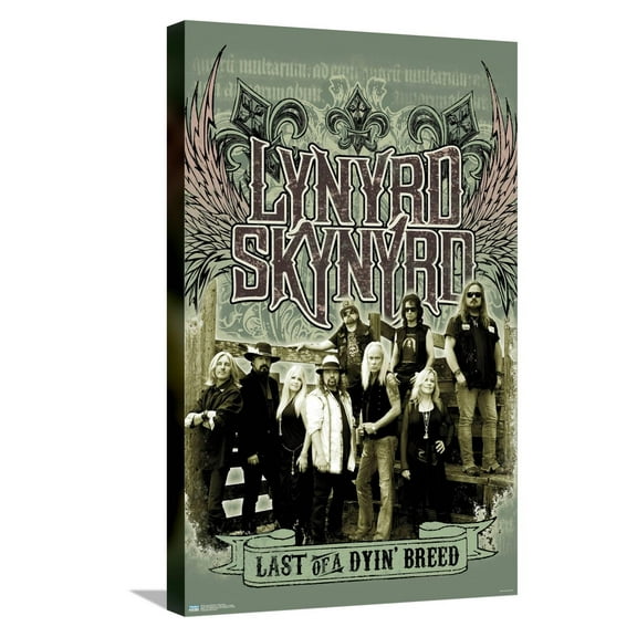 Lynyrd Skynyrd - Green Band Canvas Wall Poster, 14.725" x 22.375"