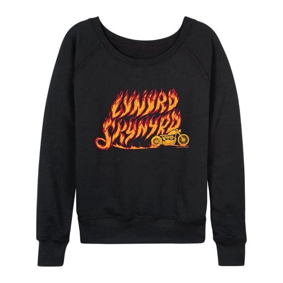 Lynyrd Skynyrd - Motorcycle Flames - Women's French Terry Long Sleeve Pullover