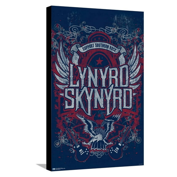 Lynyrd Skynyrd - Navy Logo Canvas Wall Poster, 14.725" x 22.375"
