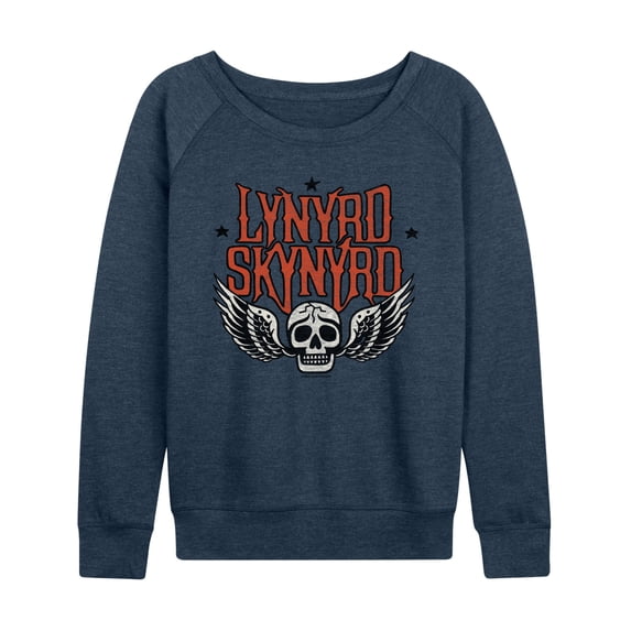 Lynyrd Skynyrd - Skull Wings - Women's French Terry Long Sleeve Pullover