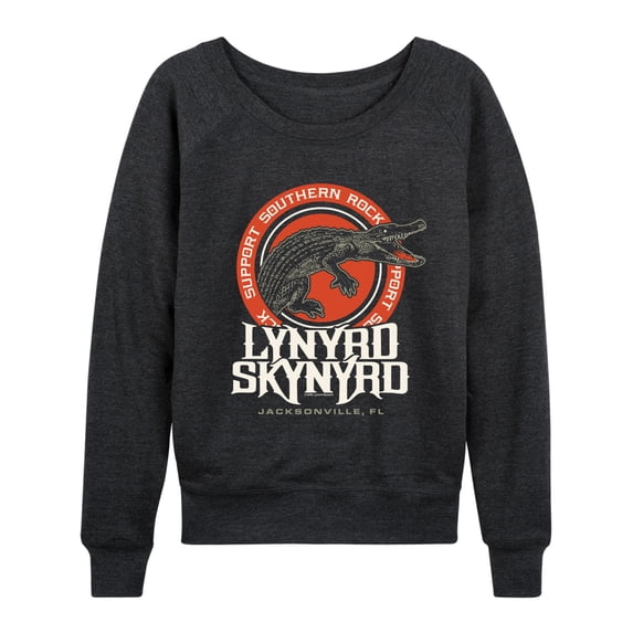 Lynyrd Skynyrd - Support Southern Rock - Women's French Terry Long Sleeve Pullover