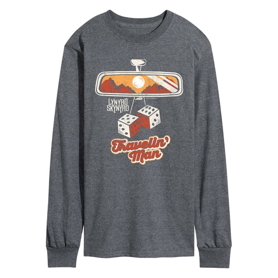Lynyrd Skynyrd - Travelin' Man Rearview Mirror - Men's Long Sleeve Graphic T-Shirt