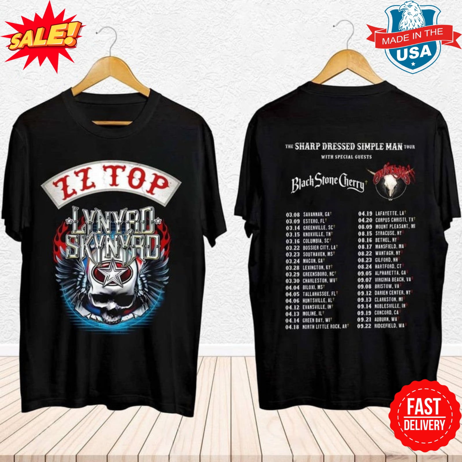 Lynyrd Skynyrd ZZ Top Tour 2024 Shirt, ZZ Top World Tour 2024 Shirt