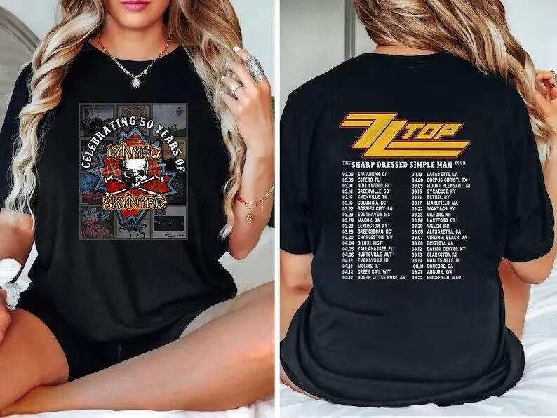 Lynyrd Skynyrd Zz Top Tour 2024 Shirt,sharp Dressed Simple Man Us Tour ...