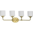 thumbnail image 1 of Lynzie Collection Four-Light Brushed Gold Etched Opal Glass Modern Bath Vanity Light, 1 of 12