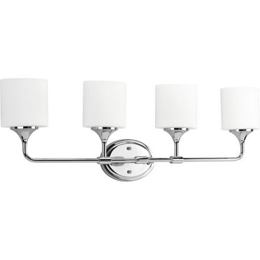 Progress Lighting P2006-09 Bravo 3-Light Bath Vanity - Brushed Nickel With Etched Glass Shades