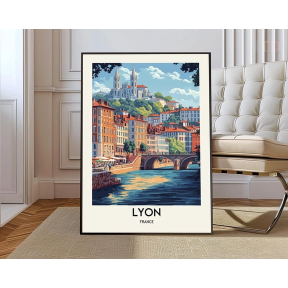 Lyon France Historic Poster Unframed Paper Print
