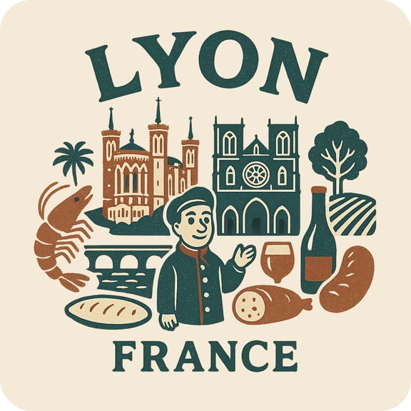 Lyon France Keepsakes Souvenir Vinyl Sticker – Destination Travel Keepsake Collectible (4-Inches Wide)