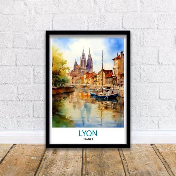 Lyon France Travel Printlyon Wall Decor Lyon France Travel Prints Lyon Art Print Lyon Illustration Lyon Wall Art France Print
