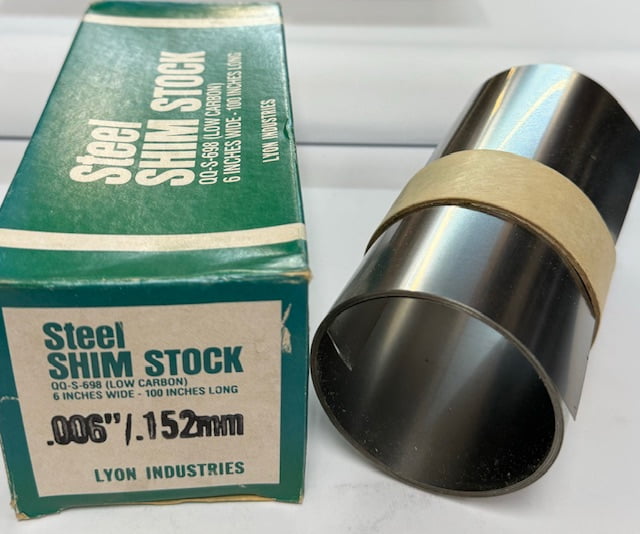 Lyon Industries Steel Shim Stock Roll .006 in, / .152mm, 0.006 in x 100