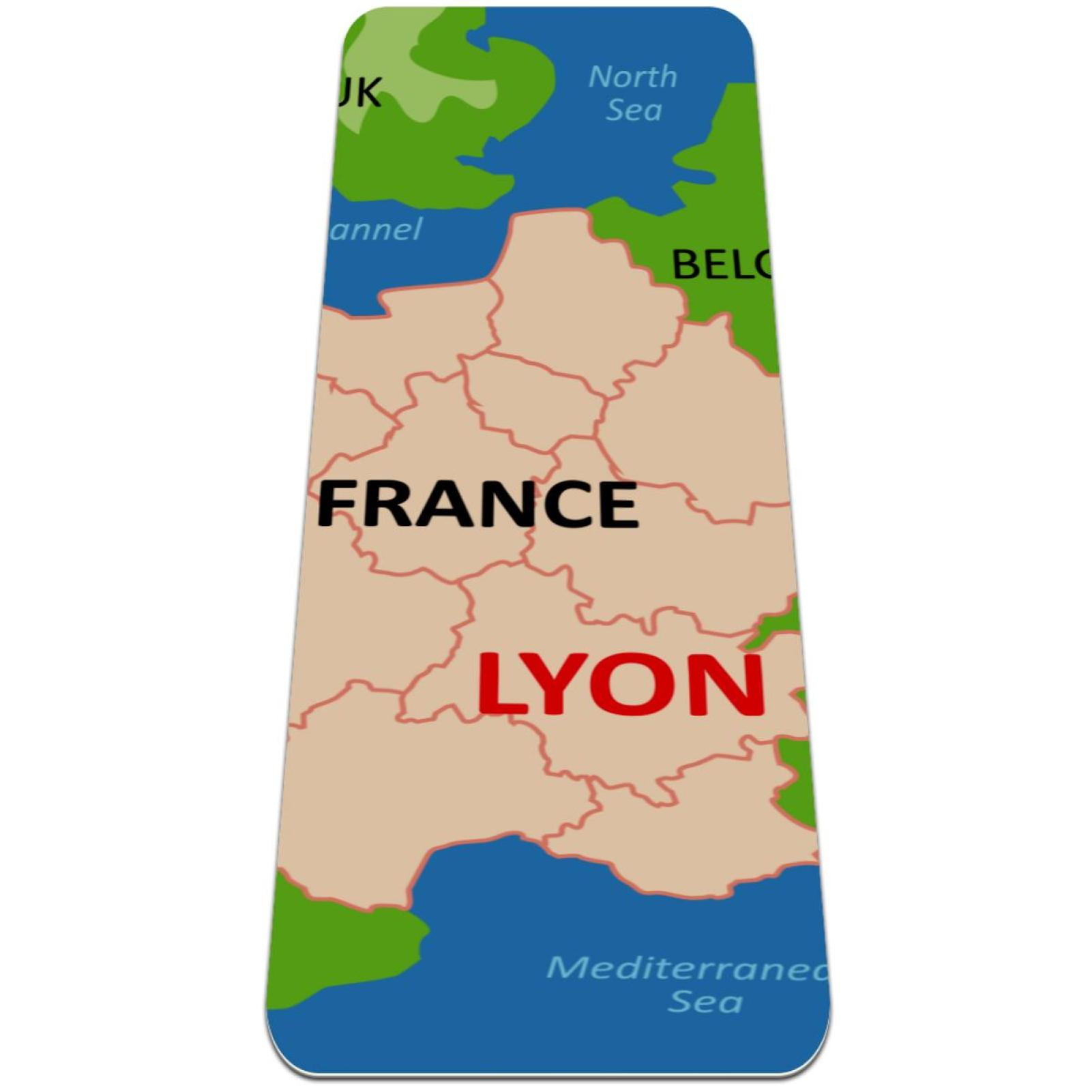 Lyon Map Pattern TPE Yoga Mat for Workout & Exercise Ecofriendly & Nonslip Fitness Mat