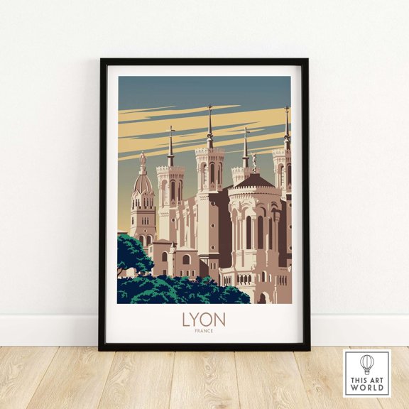 Lyon Poster France Wall Art Print Lyon Gift
