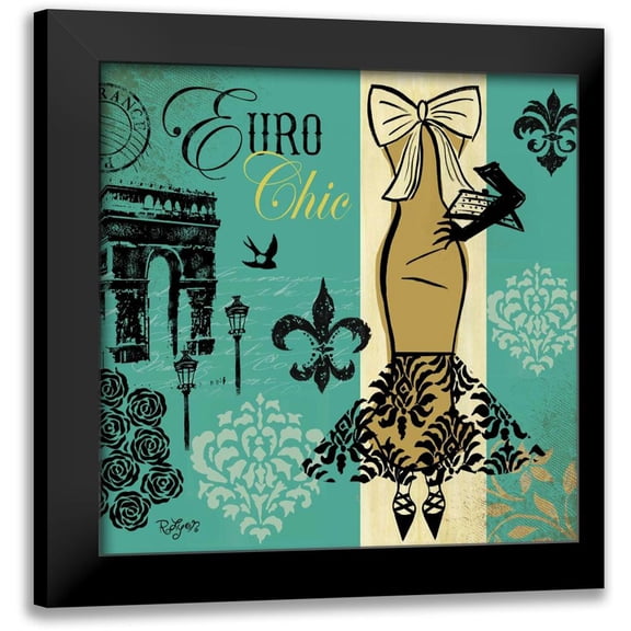 Lyon, Rebecca 12x12 Black Modern Framed Museum Art Print Titled - Euro Chic II