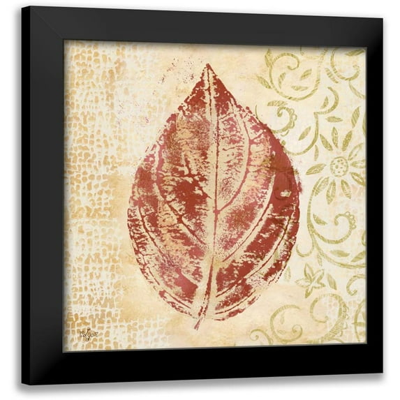 Lyon, Rebecca 12x12 Black Modern Framed Museum Art Print Titled - Leaf Scroll II