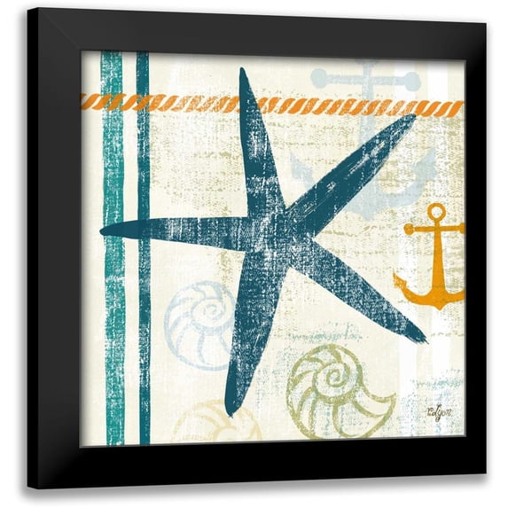 Lyon, Rebecca 12x12 Black Modern Framed Museum Art Print Titled - Nautical Brights III