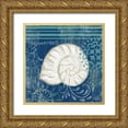 thumbnail image 1 of Lyon, Rebecca 12x12 Gold Ornate Wood Framed with Double Matting Museum Art Print Titled - Navy Blue Spa Shells I, 1 of 4