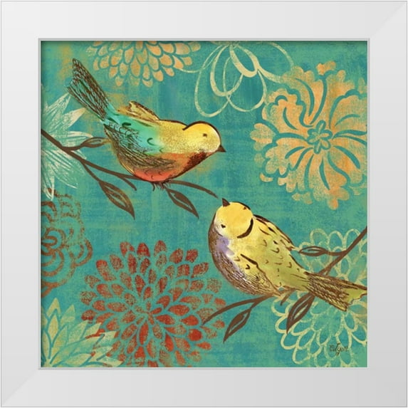 Lyon, Rebecca 12x12 White Modern Wood Framed Museum Art Print Titled - Elegant Chickadee II