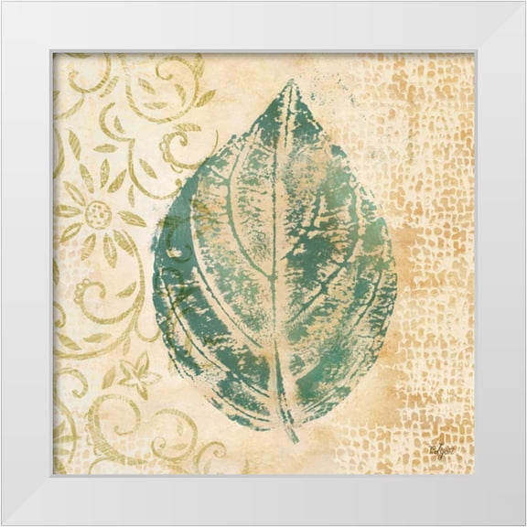 Lyon, Rebecca 12x12 White Modern Wood Framed Museum Art Print Titled - Leaf  Scroll I