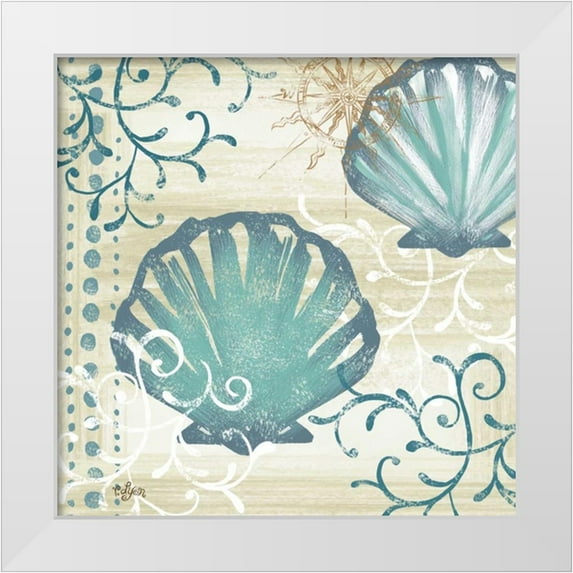 Lyon, Rebecca 12x12 White Modern Wood Framed Museum Art Print Titled - Tranquil Shell I