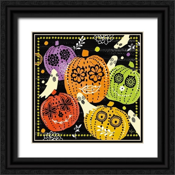 Lyon, Rebecca 15x15 Black Ornate Wood Framed with Double Matting Museum Art Print Titled - Pumpkin Patch II