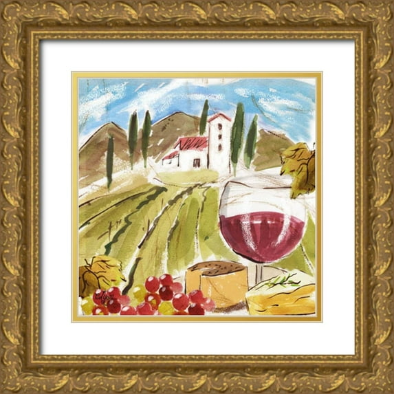 Lyon, Rebecca 15x15 Gold Ornate Wood Framed with Double Matting Museum Art Print Titled - Tuscan Watercolor IV
