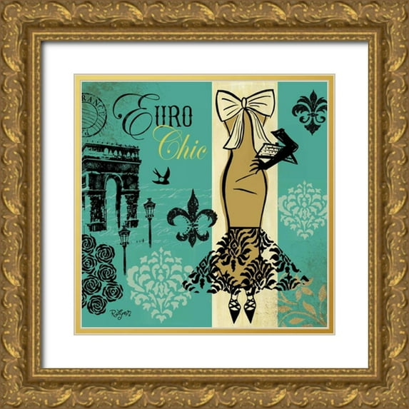 Lyon, Rebecca 20x20 Gold Ornate Wood Framed with Double Matting Museum Art Print Titled - Euro Chic II