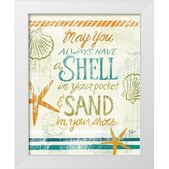 Lyon, Rebecca 20x24 White Modern Wood Framed Museum Art Print Titled - Coastal Sentiment I