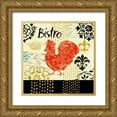thumbnail image 1 of Lyon, Rebecca 26x26 Gold Ornate Wood Framed with Double Matting Museum Art Print Titled - Fleur d Lis Rooster II, 1 of 4