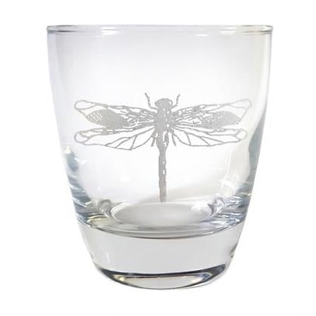 Lyoncraft LBDF01 10 oz Dragonfly Engraved Lowball Glass