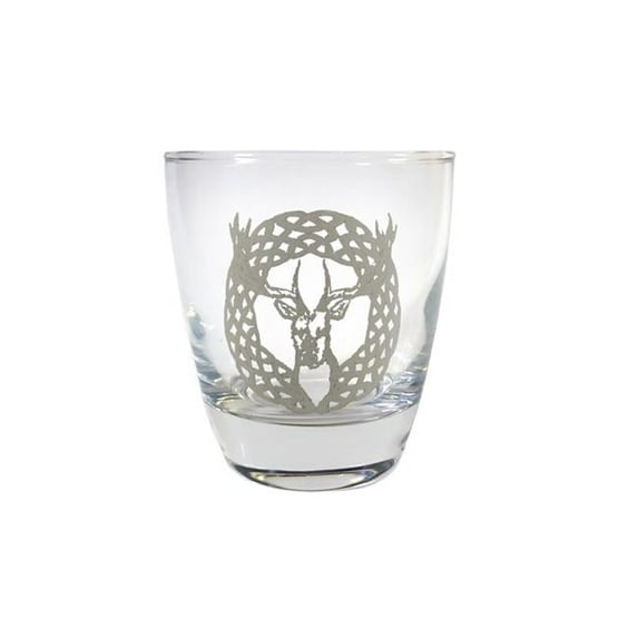 Lyoncraft LBSG01 10 oz Celtic Stag Engraved Lowball Glass