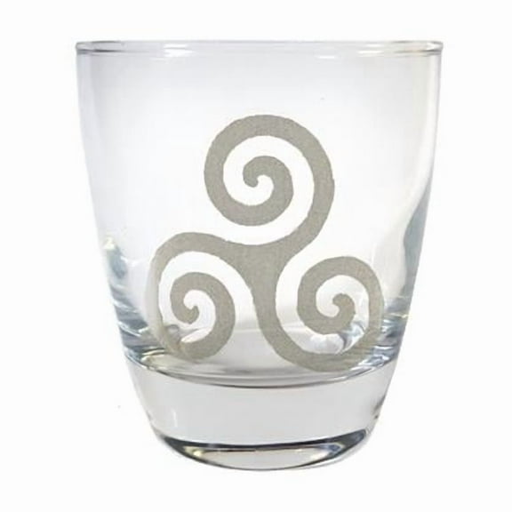 Lyoncraft LBTK01 10 oz Triskelion Engraved Lowball Glass
