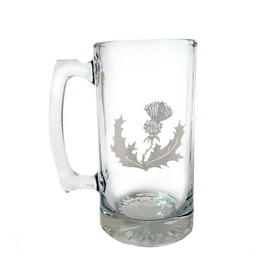 Lyoncraft LSTH01 26 oz Scottish Thistle Engraved Stein Glass