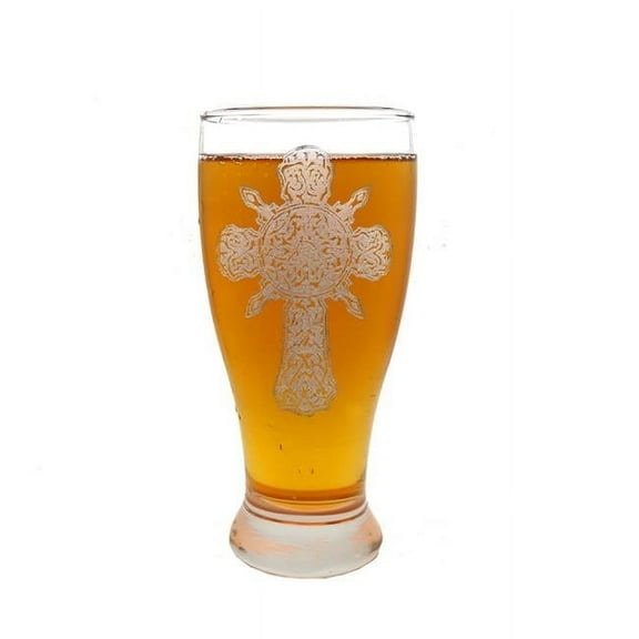 Lyoncraft PICR01 19 oz Ornate Celtic Cross Engraved Pint Glass