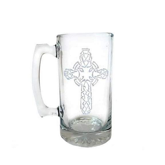 Lyoncraft SSCR02 16 oz Celtic Cross Engraved Stein Glass