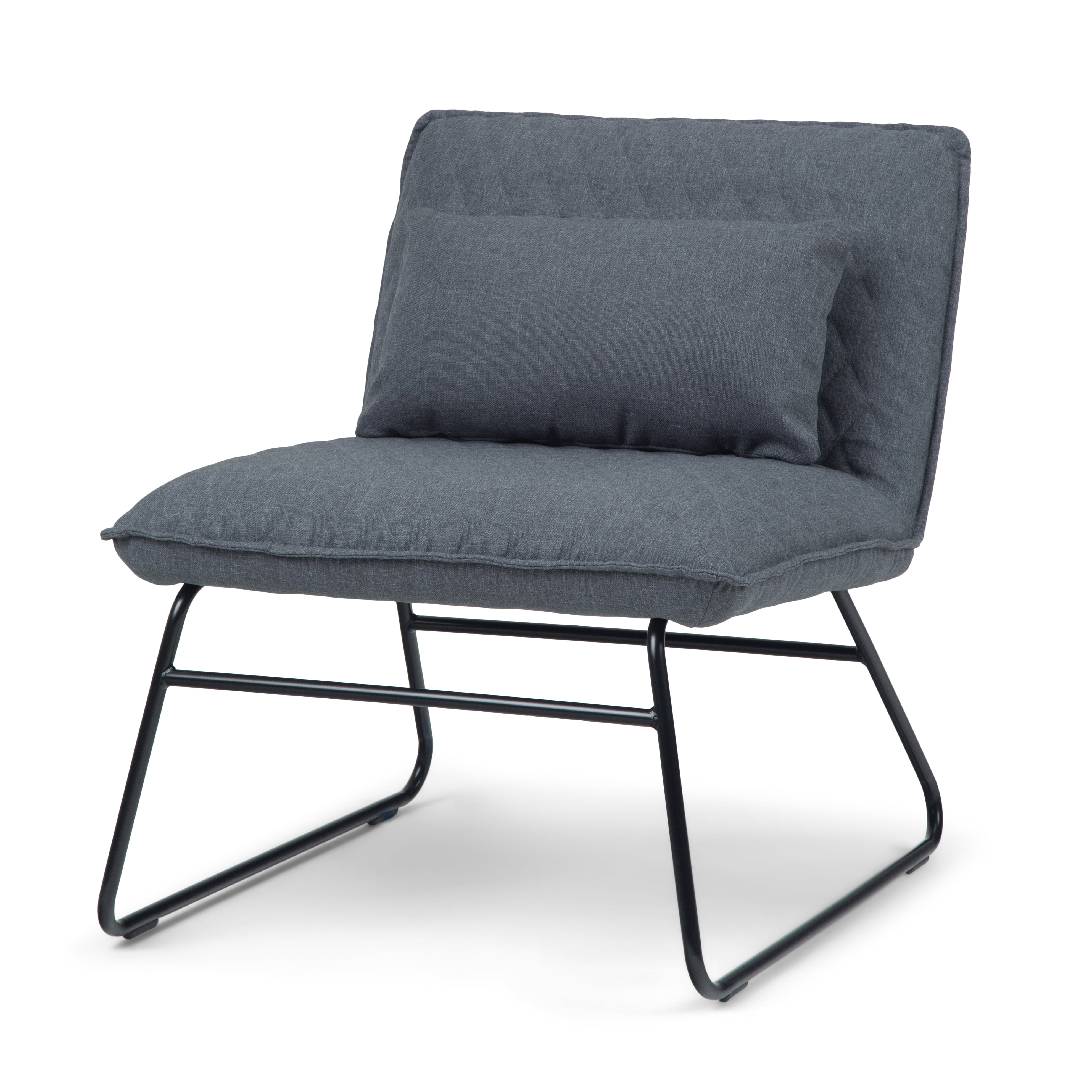 Lyons Accent chair with Lumbar Pillow in Grey Linen Look Fabric