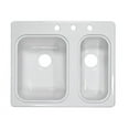 thumbnail image 1 of Lyons Industries Deluxe 25.88'' x 21.38'' Designer Double Bowl Self-Rimming Kitchen Sink, 1 of 5