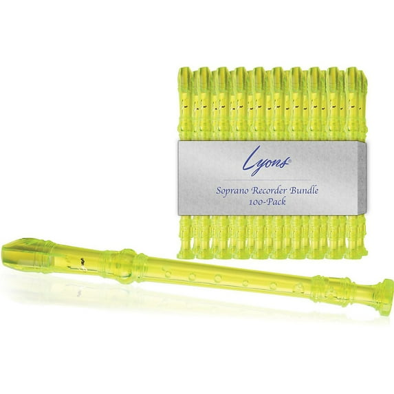 Lyons Soprano Recorder Value Bundle 100-Pack Transparent Green