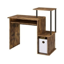 Lyphre Computer Desk, Weathered Oak & Black Finish 92760