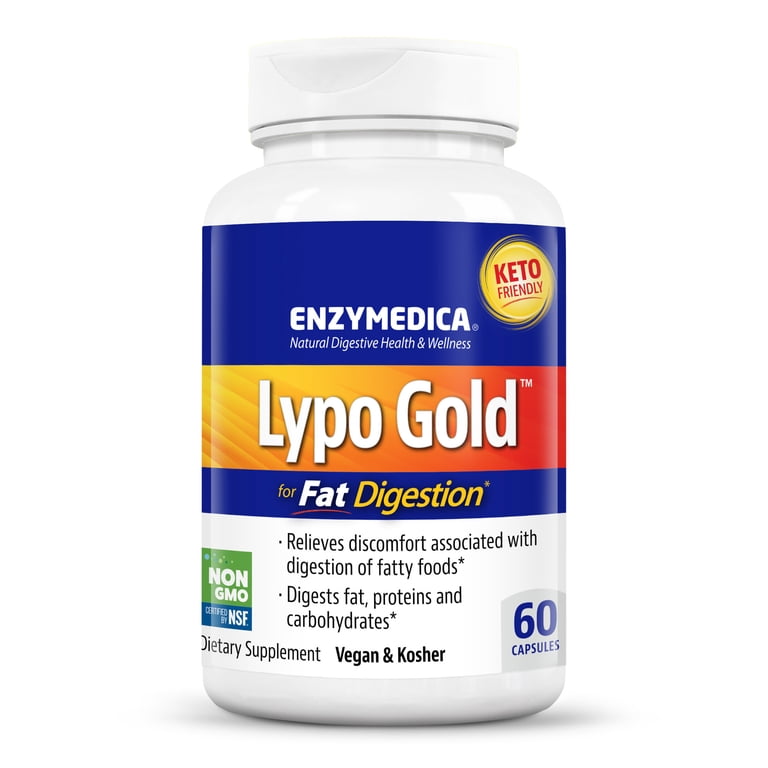 Enzymedica, Digestive Enzymes, Lypo Gold, 60 Capsules - Walmart.com