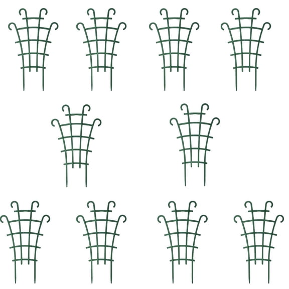 Lypsnake 10PCS 10 Inch Plastic Plant Climbing Trellis,4 Curved Hook Top Grid Vine Support Stake for Potted Ivy Pothos Climbing Houseplant Indoor Flower Pot Gardening Decor
