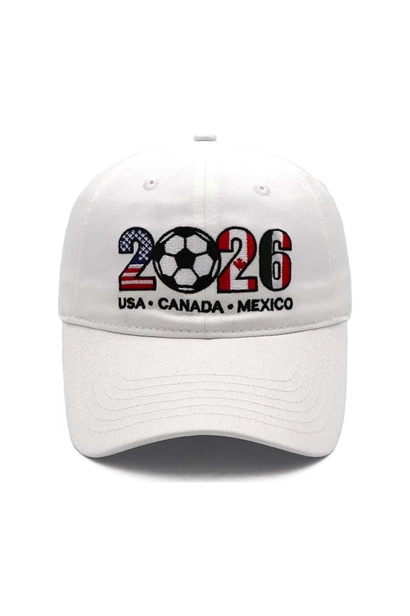 2026 Soccer Hat,USA Canada Mexico Host Countries Flag Pattern Embroidered Soft Cotton Baseball Cap With Adjustable Strap,Sports Headwear For Sports Game Stadium Fan Matching Outfit
