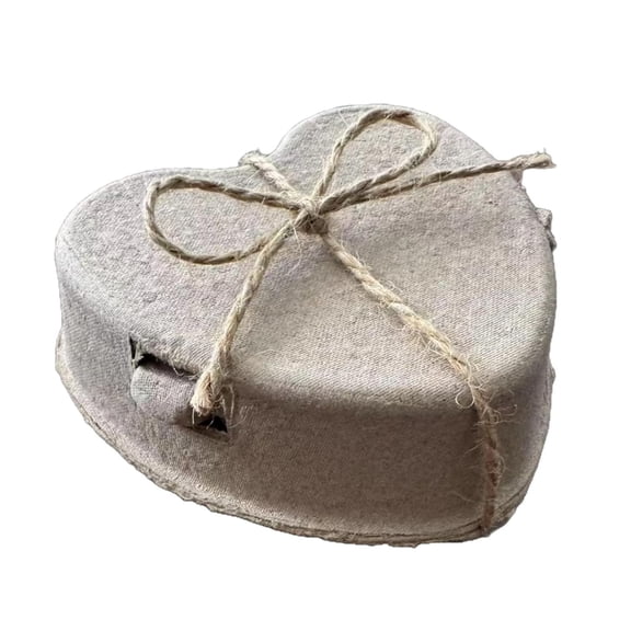 Lypsnake 30 Heart Shaped Paper Pulp Egg Boxes With Jute Ribbon, Biodegradable Pulp Trays with Woven Jute Decoration, Multi Grid Organizer for Kitchen Refrigerator Pantry Daily Food Storage
