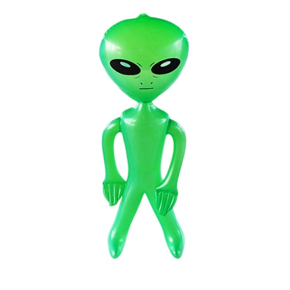 Lypsnake 30 Inch Giant Alien Inflatable, Bright Green PVC Full Body Standing Alien Blow Up Figure, Scene Ornament for Halloween Yard Lawn Backyard Decoration & Photo Prop