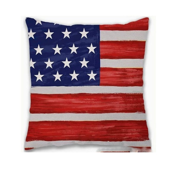 Lypsnake 4th Of July Patriotic Throw Pillow Covers,White Base Fabric With Red Blue Star Bow & Stripe Pattern Navy Edge,Slipcover for 250th Anniversary Memorial Day Indoor Household Sofa Couch Use