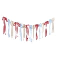 thumbnail image 1 of Lypsnake 8.2FT Red White and Blue Patriotic Bow Banner, Stripe Solid Fabric Hand Tie Ribbon Garland,Reusable Hanging Bunting for Wall Porch Indoor Outdoor 250th Anniversary Memorial Day Layout, 1 of 7