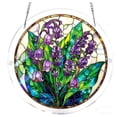 thumbnail image 1 of Lypsnake Acrylic Puzzles Sun catchers Window Hanging,Lavender Floral Stained Glass Style Light Refracting Ornament,Decorative Pendant for Garden Patio Window Wall Living Room, 1 of 5
