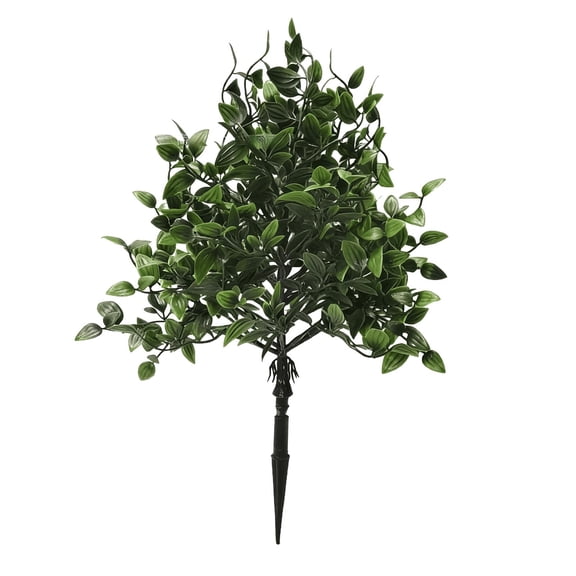 Lypsnake Artificial Greenery Eucalyptus Plant Stake, Dense Oval-Leaf Foliage With Black Ground Spike Base, UV Resistant Plastic Leaves For Yard Patio Garden And Flower Bed Decoration