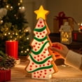 thumbnail image 1 of Lypsnake Blow Mold Gingerbread Christmas Tree Figurine, Cookie Style Resin Tree Decor with Star Top, Holiday Tabletop Ornament for Tabletop Shelf Decor, 1 of 7